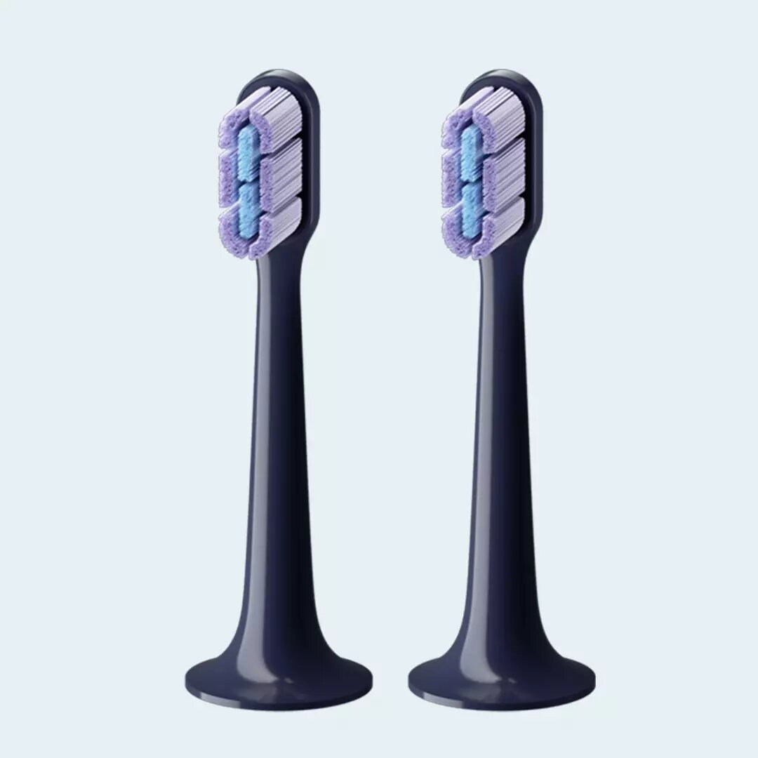 Сменные насадки 2шт для электрической зубной щетки Xiaomi Mijia Sonic Electric Toothbrush Blue T700 (MBS304), в наборе 2 шт. Цвет насадок: темно-синий