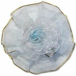 Цветы пришивные из органзы 1-247 55х55 мм голубые / Лента с цветочным принтом роза для рукоделия 2 упаковки по 5 штук