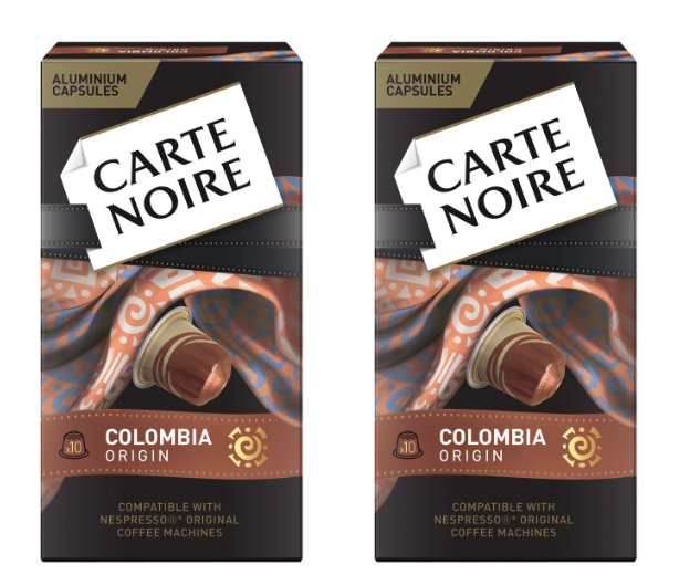 Кофе в капсулах Carte Noire Colombia Origin, упаковка 5,2 гр x 10 шт, 2 уп