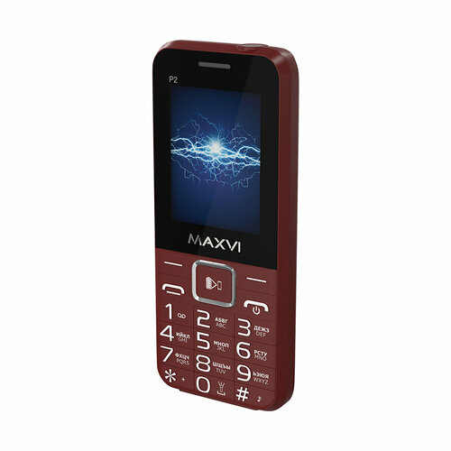 Телефон MAXVI P2, 2 SIM, wine red телефон maxvi p30 2 sim red