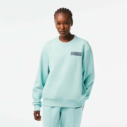 Свитшот LACOSTE, размер T38, зеленый new kanye sunday foam letters cpfm flame velvet loose casual men women loose kanye sweatshirts