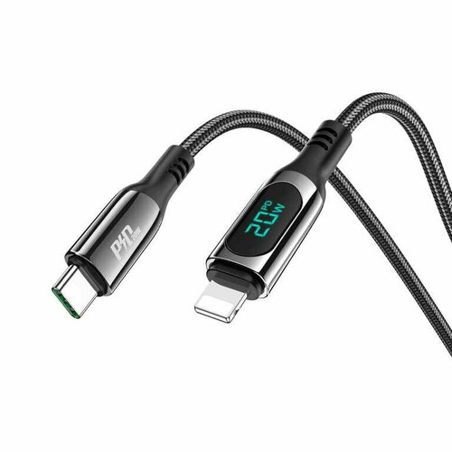 Кабель iPhone (5-)-USB Type C 1.2м черный, S51 black, HOCO кабель hoco x52 магнитный usb type c черный