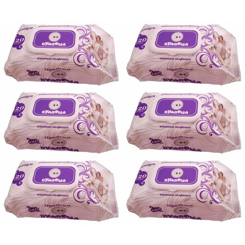 Пумпоша Влажные салфетки Антибактериальные 120 шт в уп 6 уп 1948₽