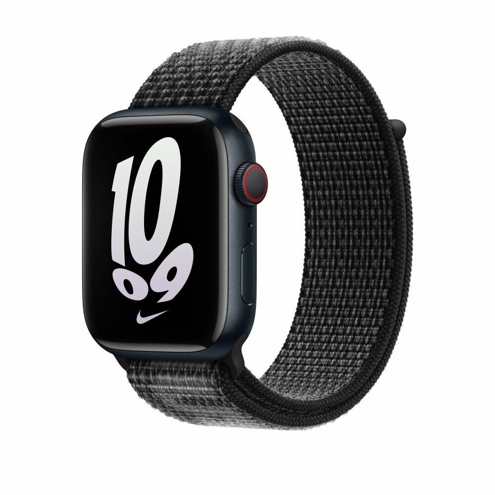 Ремешок нейлоновый Black/Summit White Nike Sport Loop (Чёрный/Снежная вершина) Apple Watch 41mm (40mm; 41mm) MPHW3ZM/A