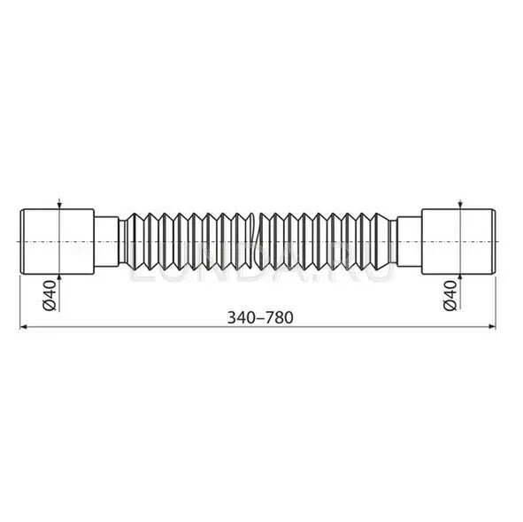 Гибкое соединение (гофра) Alcaplast A720 50/40x40/50 - фото №9