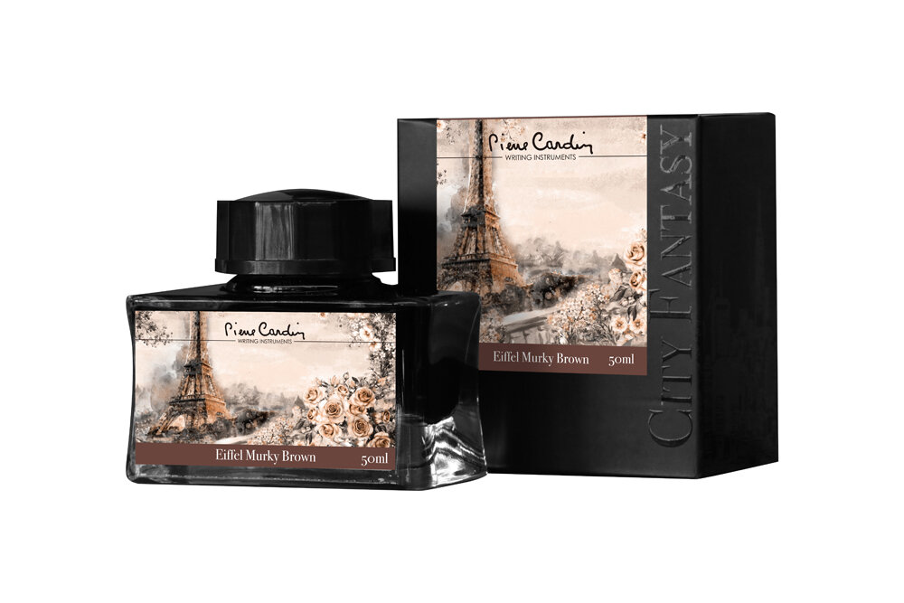 Флакон чернил Pierre Cardin 50мл, серия CITY FANTASY цвет Eiffel Murky Brown (Коричневый Эйфель)