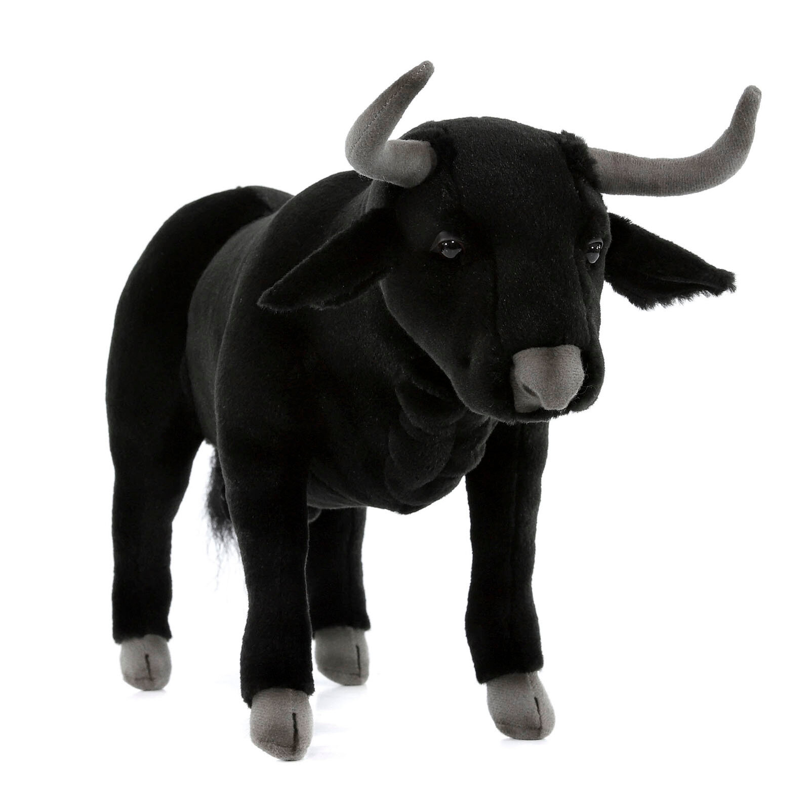 Реалистичная мягкая игрушка Hansa Creation, 4862 Бык испанский черный, 40 см