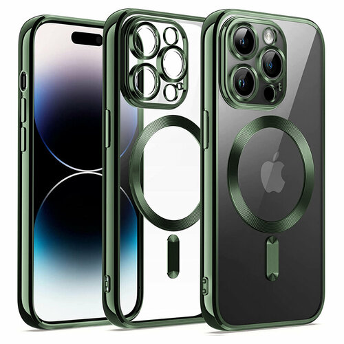 Чехол для iPhone 14 Pro Metal Magnet Case Green