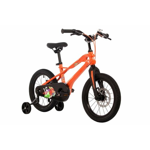 Велосипед NOVATRACK 16 LYNX Магнезиевая рама оранж полная защ цепи диск тормоз короткие крылья 18260₽