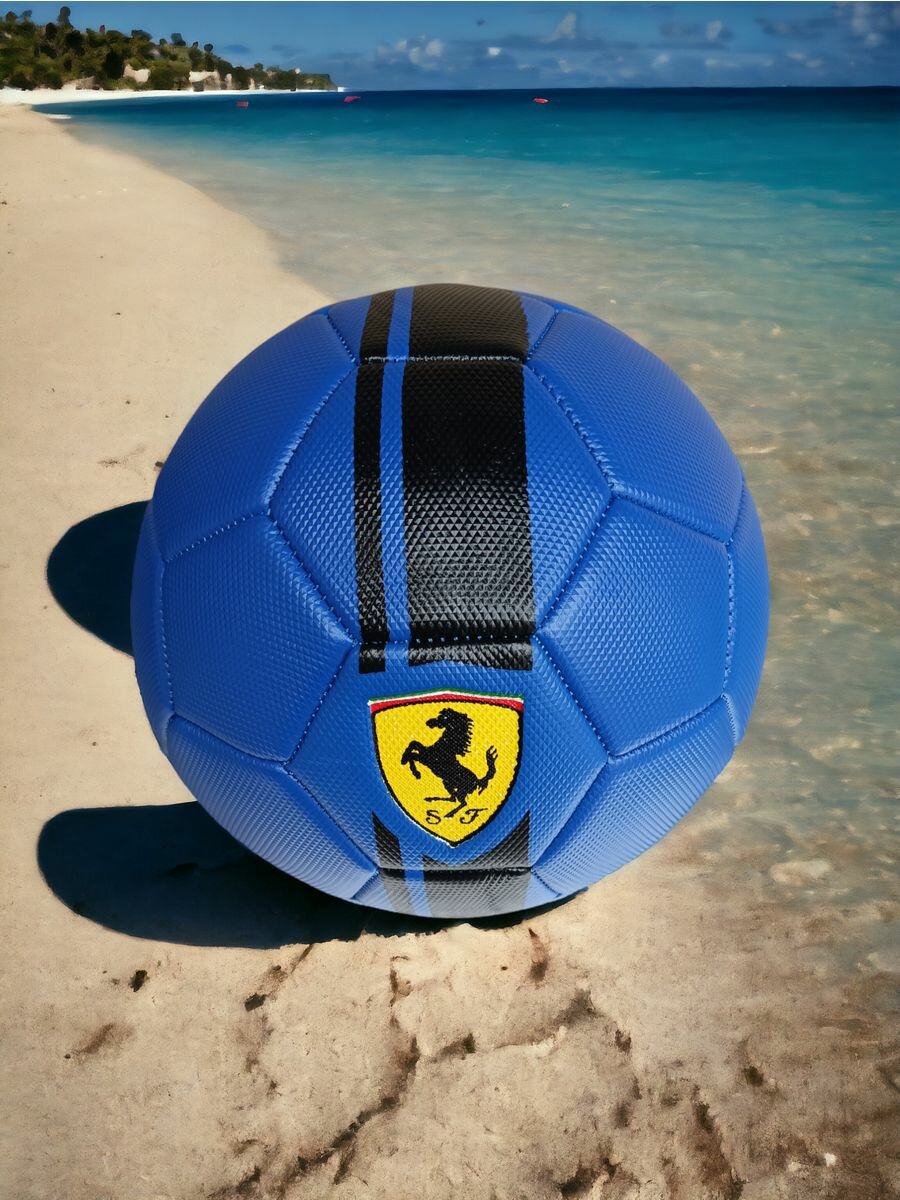 Мяч футбольный с логотипом "Ferrari", Ф-04 синий