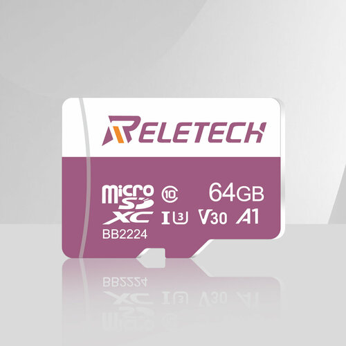 Reletech U3 A1 Micro SD карты TF карты Class10 карты памяти 64ГБ высокой скорости записи Супер совместимость телефона камеры, розовый