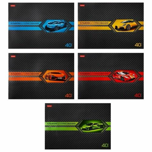 Альбом для рисования А4 40 листов AutoCarbon обложка мелованный картон выборочный лак 399₽