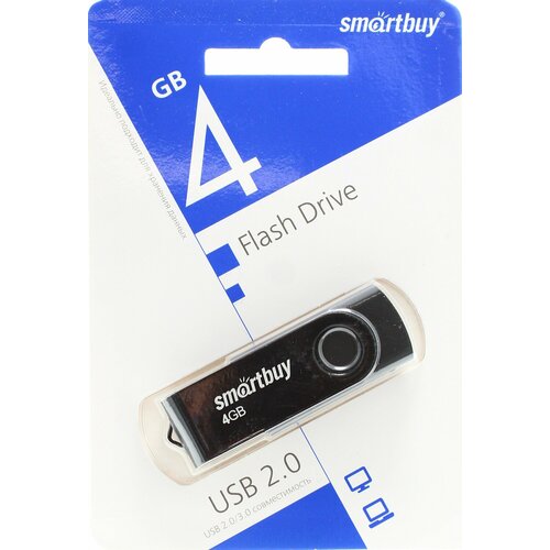 Флешка 4 ГБ USB Smartbuy Twist Black
