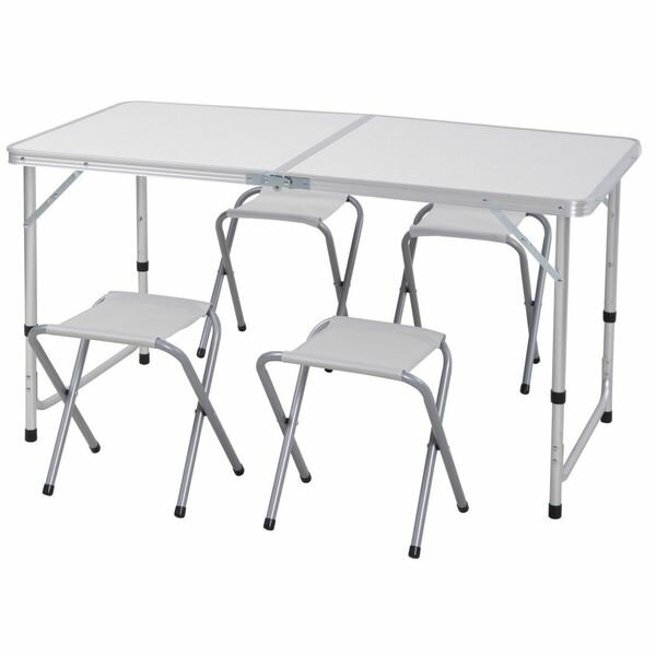 фото Набор кемпинговой мебели Ладога (стол+4 табурета), стол: 120х60см h71см, алюминий/МДФ, полиэстер, 40303D