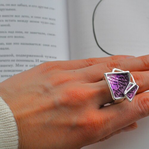 Кольцо, безразмерное, фиолетовый