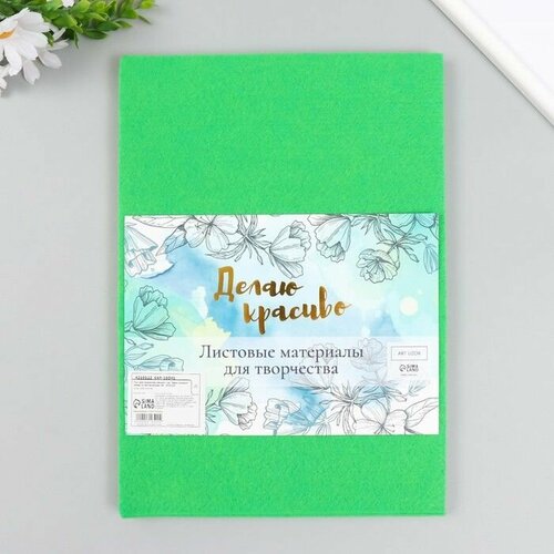 Фетр мягкий 1 мм Ярко-зелёный набор 10 листов формат А4 850₽