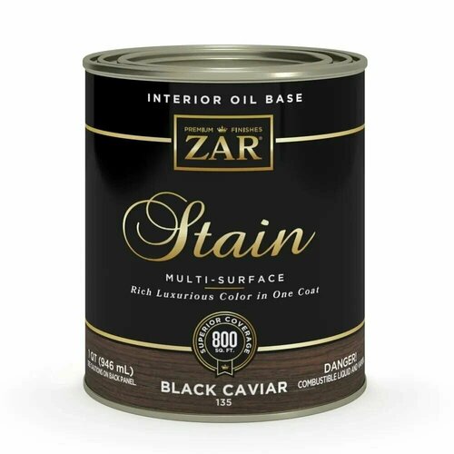 Льняное тонирующее масло по дереву для внутренних работ ZAR Interior Oil Base Stain 135 Черная икра (BLACK CAVIAR) 0,946л.