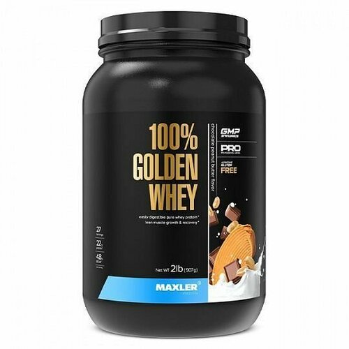 Протеин Maxler Golden Whey (907 г) Шоколадно-арахисовое масло протеин сывороточный maxler 100% golden whey pro 2 lb 907 гр насыщенный шоколад