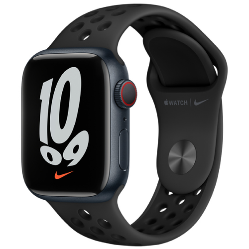 apple watch series se 2023 40mm midnight aluminum case with midnight sand sport band Ремешок Apple для Apple Watch 41mm Anthracite/Black Nike Sport Band (ML833ZM/A)