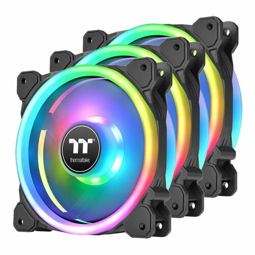 SWAFAN 14 RGB Radiator Fan TT Premium Edition 3 Pack [CL-F138-PL14SW-A] Thermaltake coolmoon pc chassis cooling rgb fan with ir remote quiet computer case radiator 12v mute ventilador pc case rgb fan