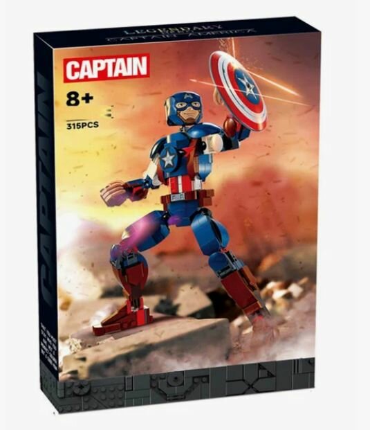 Конструктор Фигурка Капитана Америка, 315 деталей