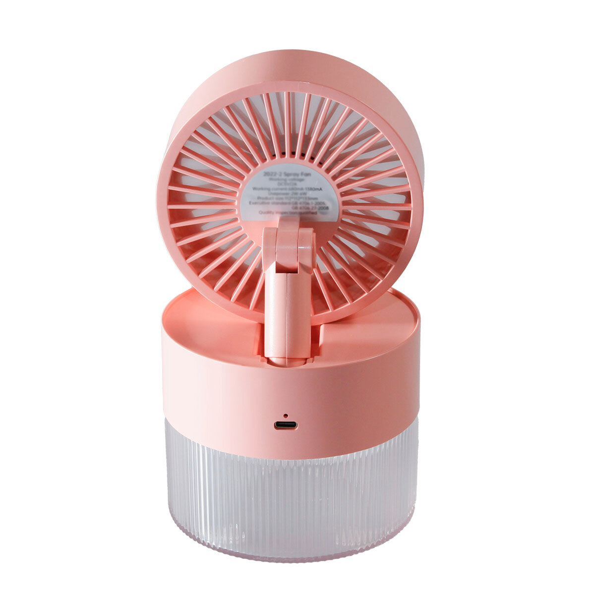 Вентилятор аромадиффузор с увлажнителем воздуха беспроводной настольный Aroma портативный (USB-кабель в комплекте) Розовый