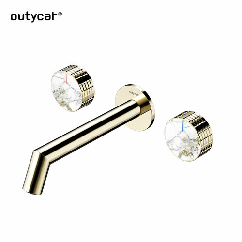 Встроенный смеситель для раковины Otica золотой