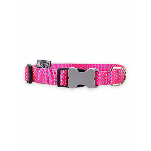 Ошейник для собак и кошек "Dog&Vogue Neo", розовый, 15 мм, обхват шеи 24-32 см
