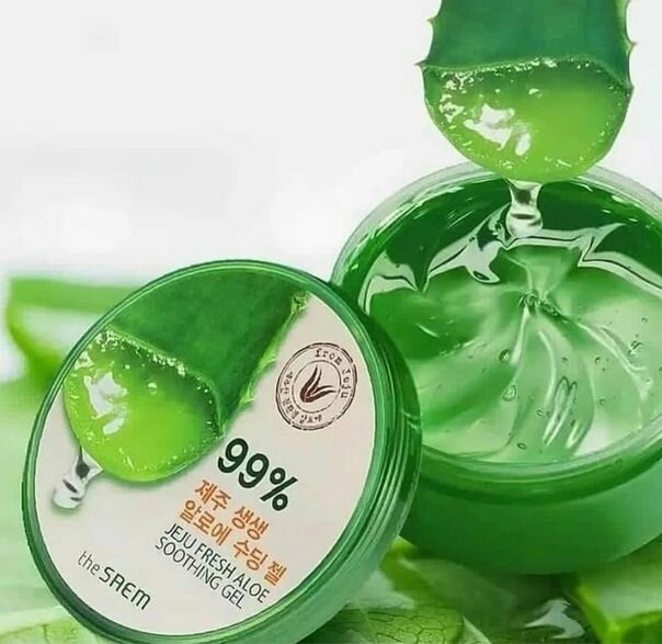 Гель с алоэ универсальный увлажняющий The Saem Jeju Fresh Aloe Soothing Gel 99% 300мл - фото №18