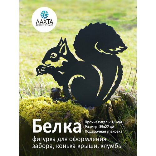 Садовая фигурка Белка из металла на забор