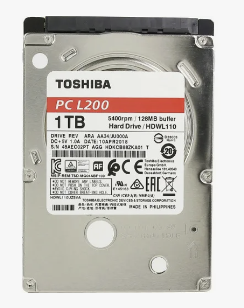 1Tb HDD SATA 2.5" Toshiba L200 Slim