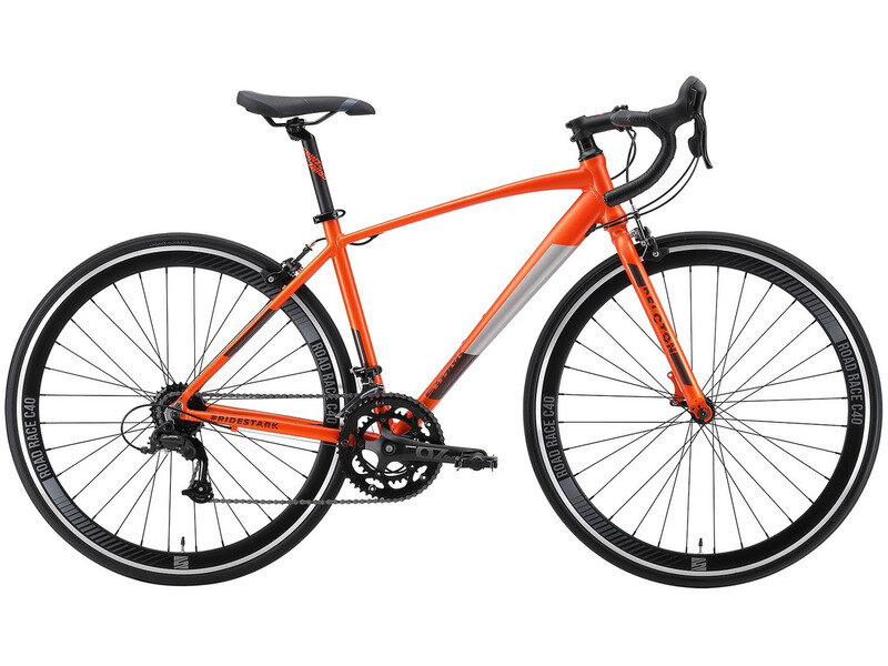 Шоссейный велосипед Stark Peloton 700.1, год 2024, цвет Оранжевый-Серебристый, ростовка 18
