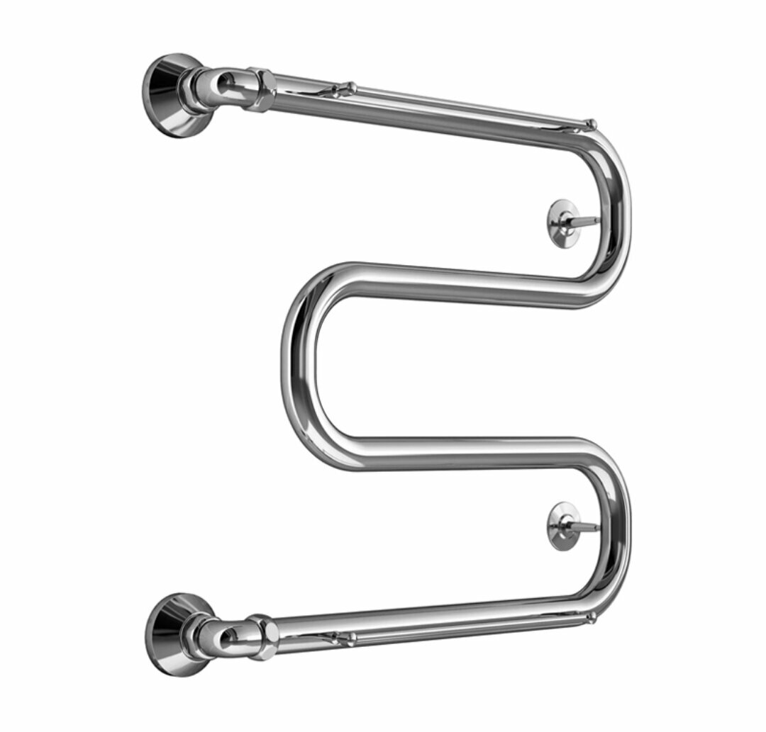 фото Полотенцесушитель водяной TERMINUS М-образный 60*40 с полочками.