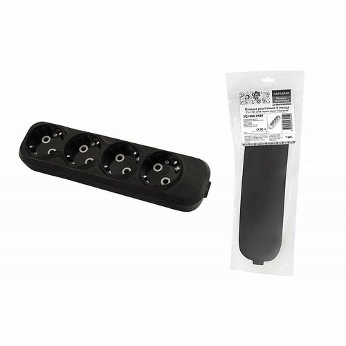 Колодка розеточная 4 гнезда 2П3 16А 250В черная серии Народная К4-3100 цена за 1 шт 500₽