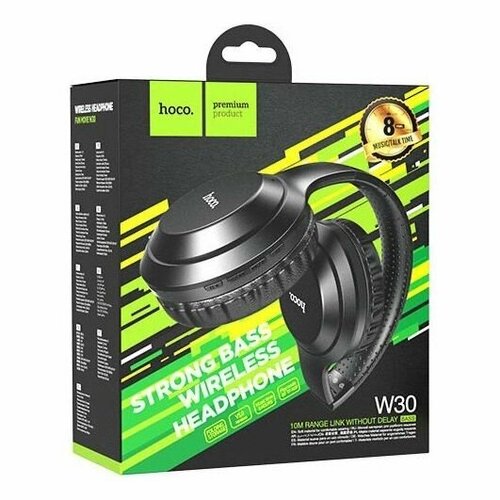 Беспроводные наушники HOCO W30 Strong Bass BT headphones накладные полноразмерные с микрофоном Блютуз Bluetooth 300 мАч черные 1599₽