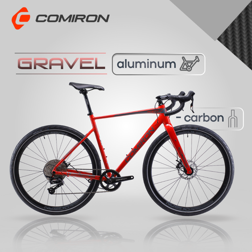 Велосипед GRAVEL COMIRON SPECTRUM I 700C-540mm, карбон. вилка, на осях, 11 скоростей. цвет: красный red comet
