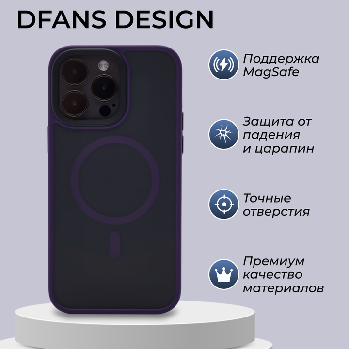 Чехол DFANS MagSafe для iPhone 14 Pro Max, Фиолетовый — фото 1