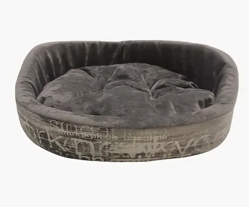 HOMEPET Диванчик-лежак для домашних животных Plush №3, графит, 57 см х 45 см х 20 см