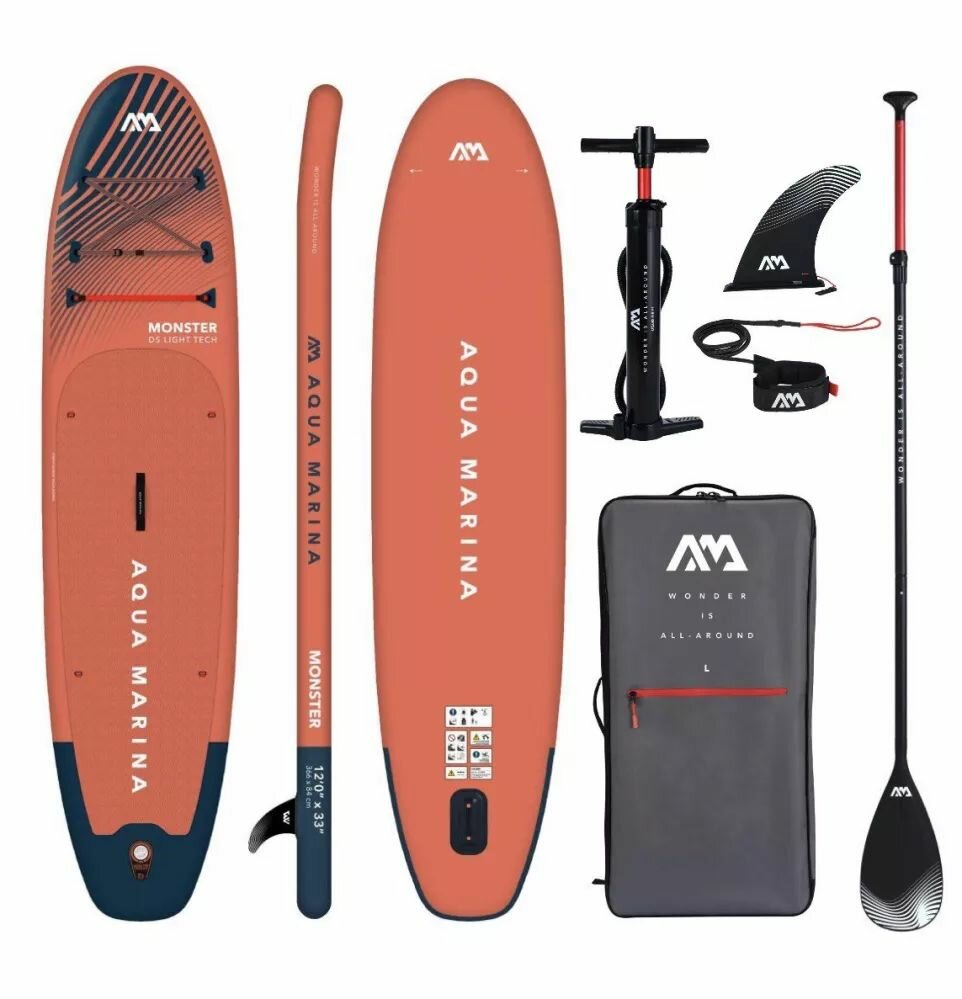 Сапборд Aqua Marina Monster (Sky Glider) 12.0 S24 (366x84x15 см) надувной / доска для плавания сап борд / Sup board, SUP-доска