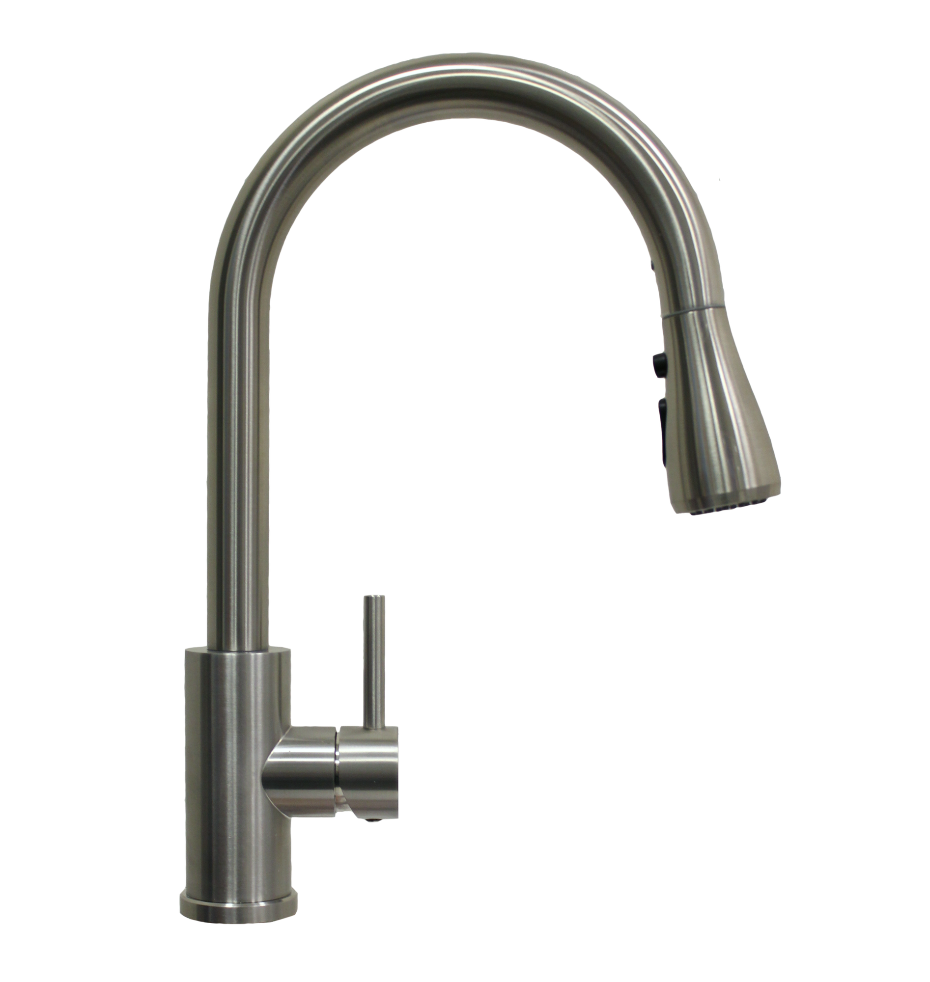 Смеситель NAVAQ однорукий д/кухни с выдв. изливом, мат. черный, нерж. сталь, бок. ручка