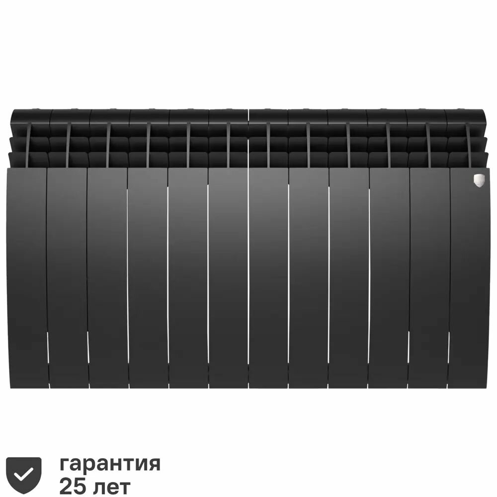 фото Радиатор секционный Biliner 500/87 12 секций боковое подключение биметалл черный