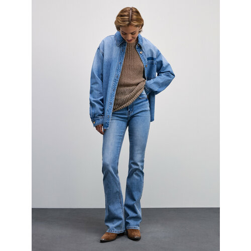 фото Джинсы буткат zarina bootcut, размер 2xs (ru 40)/170, индиго