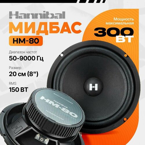 Динамики автомобильные Alphard Hannibal HM-80 Midbass Мидбас колонки автомобильные 20см 2шт 631000₽