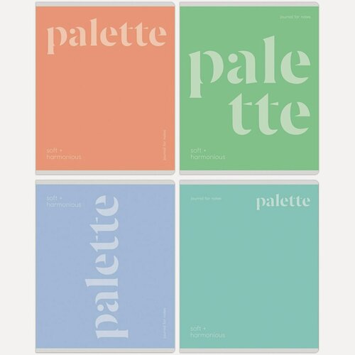 Изображение товара Тетрадь общая 48л, А5 BG "Monocolor. Palette", клетка, скрепка, 4шт. (Т5ск48 11029)