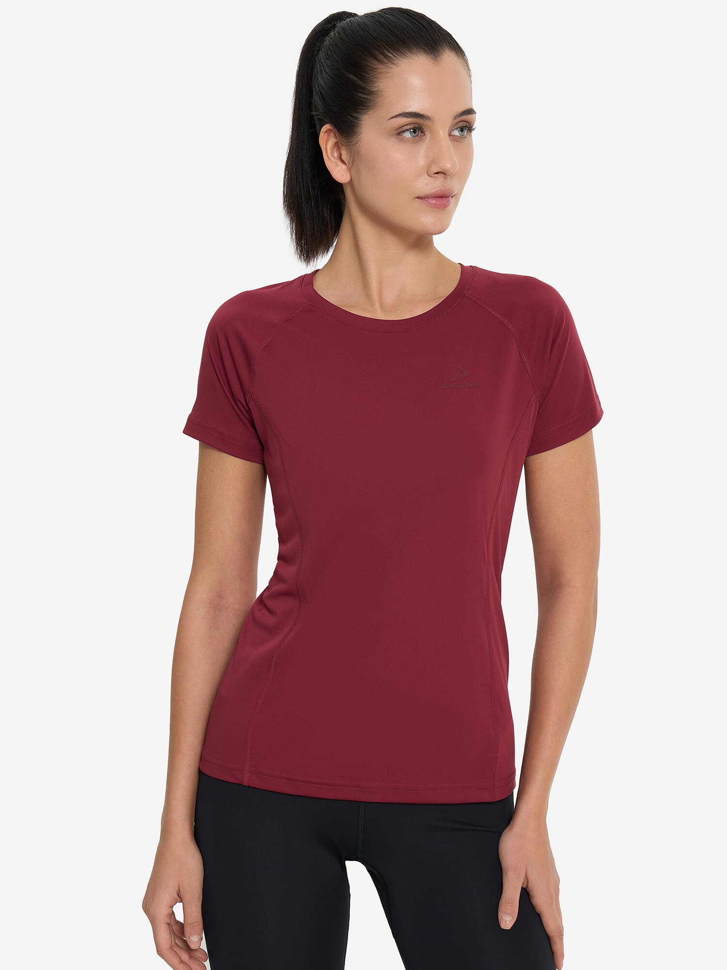 Футболка Demix W D Fitness GYM SS T-Shirt, размер 50, винный