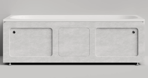 Изображение товара Экран-купе 170, МДФ, цвет белый камень, на ножках, раздвижной, регулировка по высоте