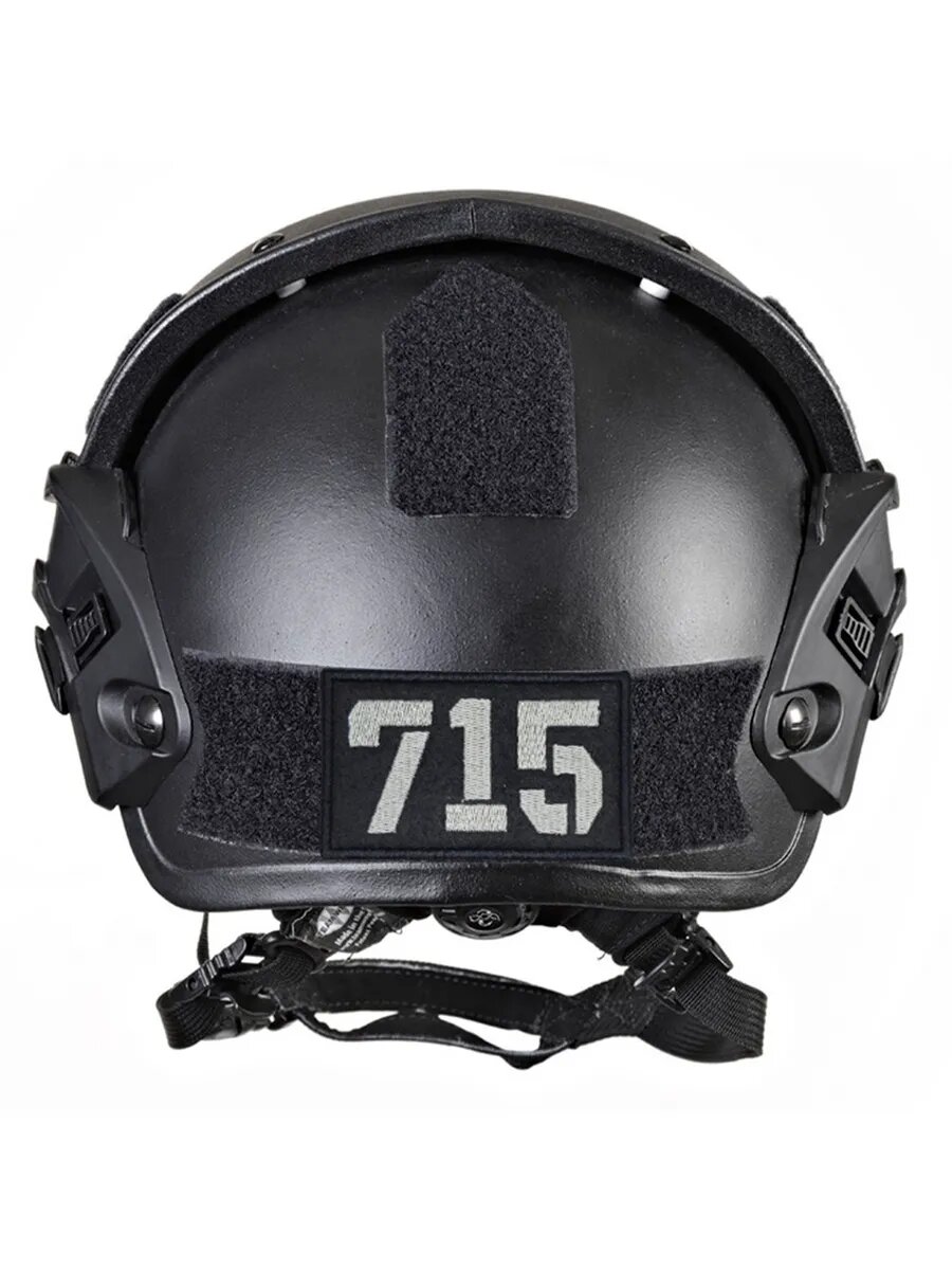 Липучка велкро на шлем тактический 9 элементов черный — фото 1