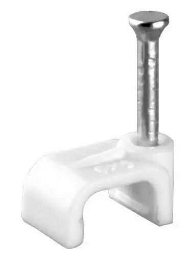 Пластиковая плоская скоба Volsten 7 мм белая 50 штук V02-6W-2-07-050 9559