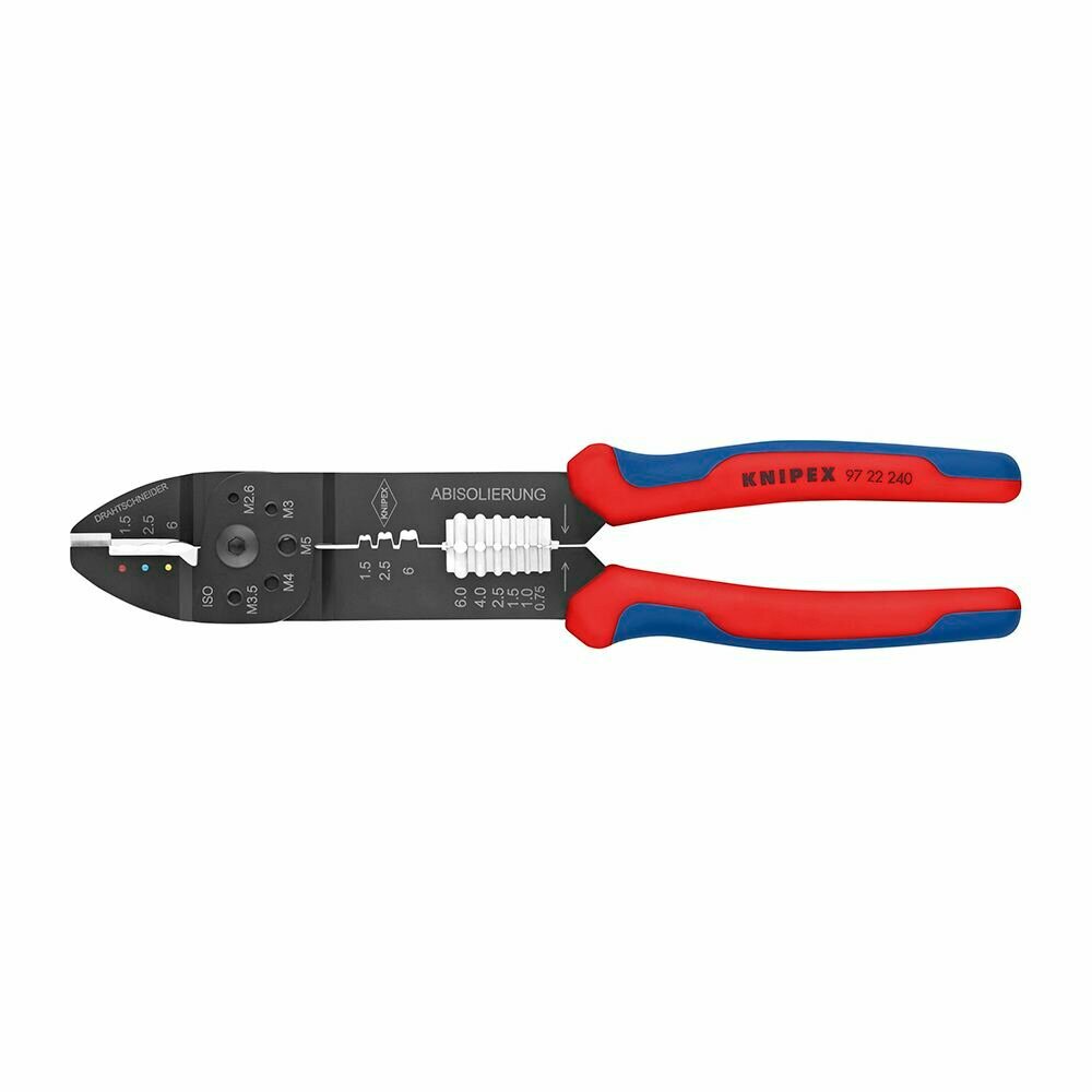 Пресс клещи обжимные KNIPEX для резки и зачистки кабеля 3 гн, изолированные кабельные наконечники и штекеры — фото 1
