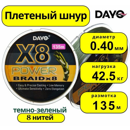 Плетенка POWER BRAID Х8 (135м, 0.40мм)